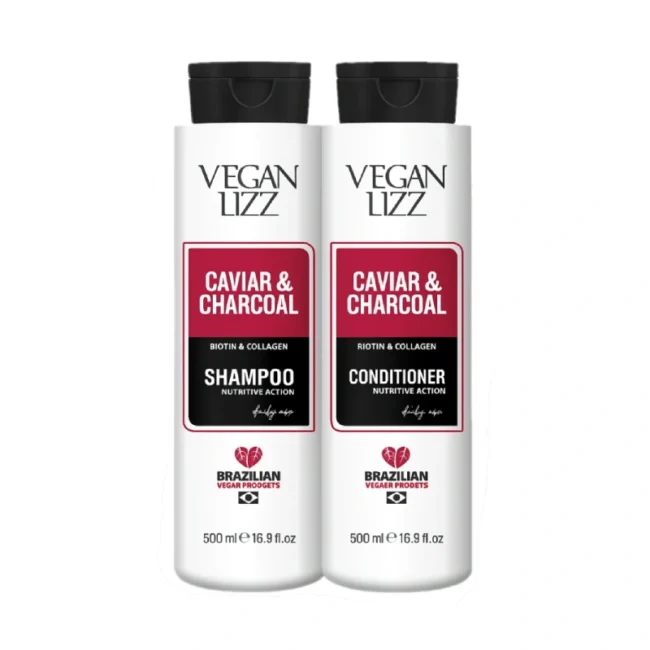 Vegan Lizz Caviar & Charcoal Shampoo & Conditioner 500ml