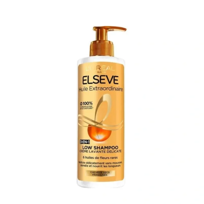 L'Oréal Elseve Huile Extraordinaire Low Shampoo 3-en-1 Crème Lavante Délicate 400ml